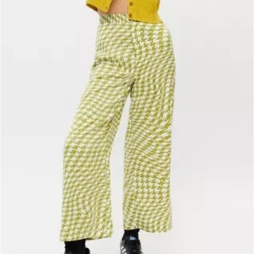 Urban Outfitters Women S Green Printed High Waist Wide Leg Olympia Scarf Pants